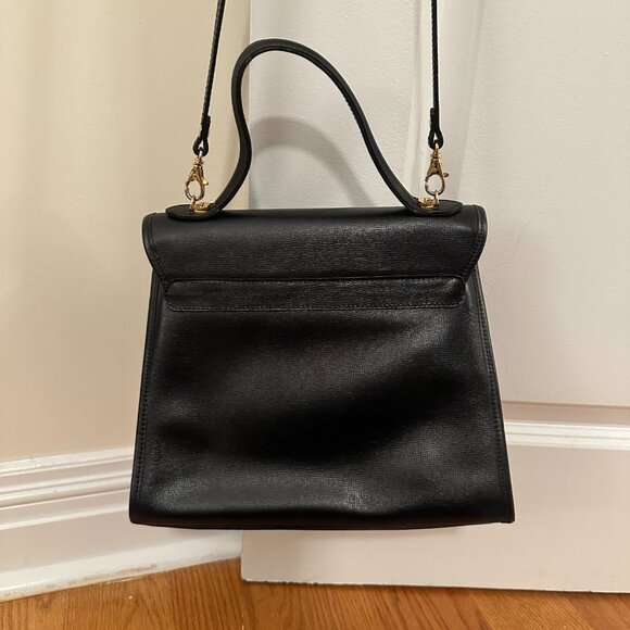 Vintage Bally Black Leather Ladylike Handbag - Picture 7 of 8